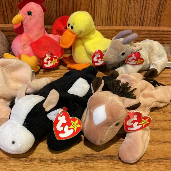 Ty Beanie Babies Farmyard Animals Lot of 8 - Picture 3 of 11